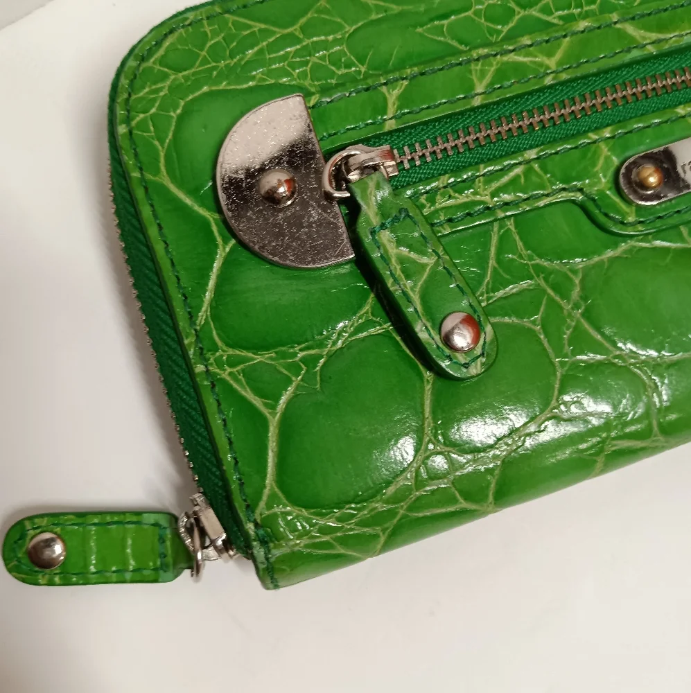 Rafe Embossed Leather Mock Croc Continental Zip Wallet